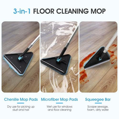 30ft Painted Wall Mop, 24ft Extension Pole, 3-in-1 Cleaning Kit - size: 24ft