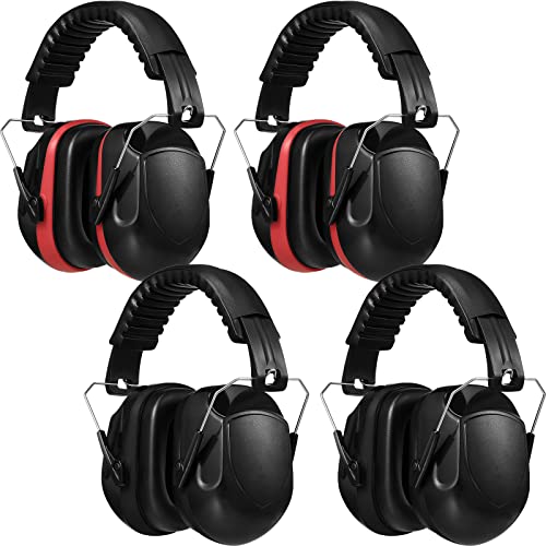 Yunsailing 4 Pack Ear Muffs for Noise Reduction - color: Red and Black