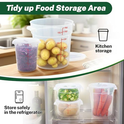 4 Pack 18 Qt Round Food Storage Containers with Lids, Translucent - color: 18 Quarts