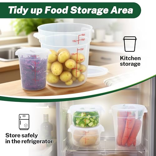 4 Pack 2Qt Round Polypropylene Food Storage Container with Lids Scale - color: 2 Quarts