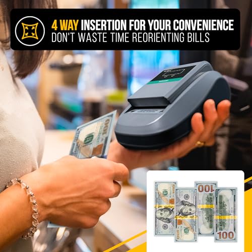 Kolibri KCD-1000 4-Way Orientation Portable Fake Currency Reader and Counterfeit Bill Detector with UM, Magnetic, Infrared Counterfeit Money Detector, Easy Pass/Fail Indicator (KCD-1000) - size: Medium (KCD-1000)
