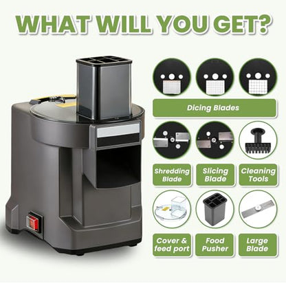 5 in 1 Commercial Food Processor, Electric Vegetable Chopper