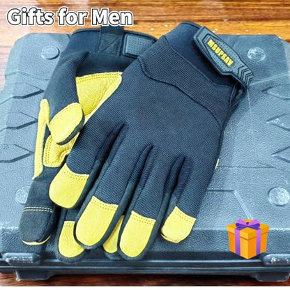 Work Gloves, Multi-Purpose Safety Glove, Black+Yellow, Medium - color: Black+yellow-2, size: Medium