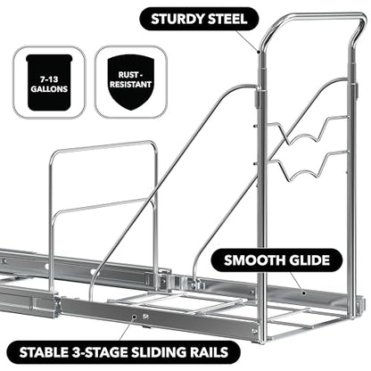 Simple Houseware Pull Out Trash Can Shelf (for 7~13 Gal, Can Not Included)