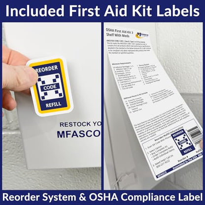 MFASCO First Aid Kit Refill Pack Workplace ANSI/OSHA 2021 Class B 417 Piece - size: 3 Shelf, style: Standard no Cabinet