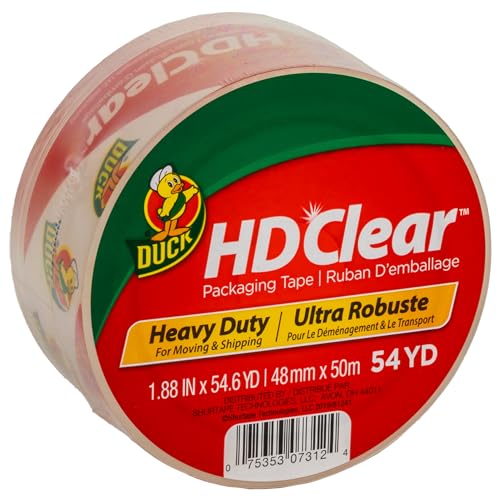 Duck HD Clear Heavy Duty Packing Tape Refill Roll, 2 in Wide, 1 Rolls - size: 1 Roll, style: Refill