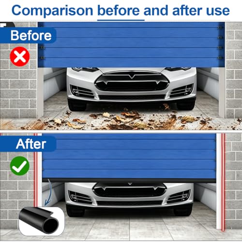 Draft Blocker Garage Door Seal, 16.8 Ft P-Type Bottom Weatherstrip Seal (Big P Bulb-0.35inch, 18Ft) - color: Big P Bulb-0.35inch, size: 18Ft