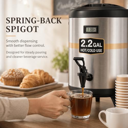 2.2 Gallon Insulated Beverage Dispenser with Spigot - size: 2.2 Gallons
