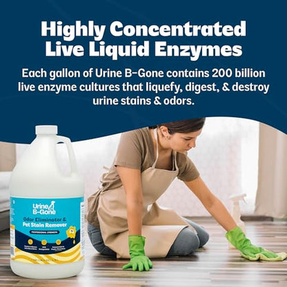 Urine B-Gone Enzyme Cleaner for Human, Cat & Dog Urine, Original, 1 Gallon - size: 128 Fl Oz (Pack of 1)