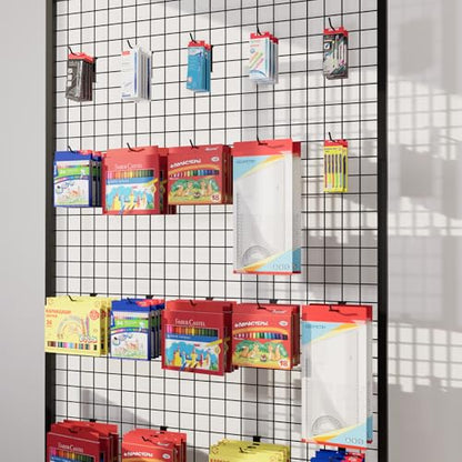 6'' Black Grid Wall Hooks, 25 Pack Grid Panel Hanging Hooks - color: Black, size: 6 Inch