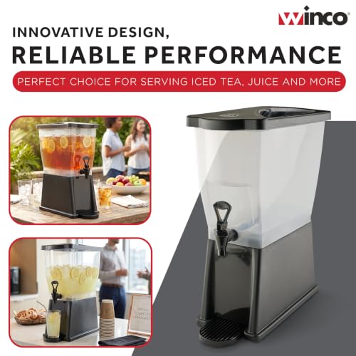 Winco 3 Gallon Slim Plastic Beverage Dispenser with Base