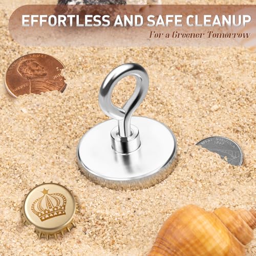 FINDMAG 150 LBS Fishing Magnet, 1.42 Inch Neodymium Pickup Magnet (Pack of 2) - size: 1.42 inches (36mm) (Pack of 2)