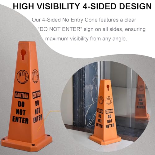 OrangeStar 4-Pack 26.5" Do Not Enter Cones with Heavy Rubber Base - color: Orange, size: 26.5 Inches