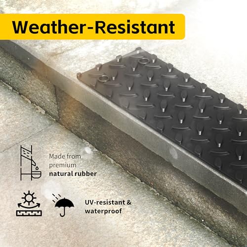 MaxxHaul 51094 6 PCS Rubber Stair Tread for Stairs & Steps, Skid Resistant Indoor and Outdoor Stair Treads, Self-Adhesive Rubber Safety Mats with Non-Slip Tread Surface, 15.5" x 4" Each, Black