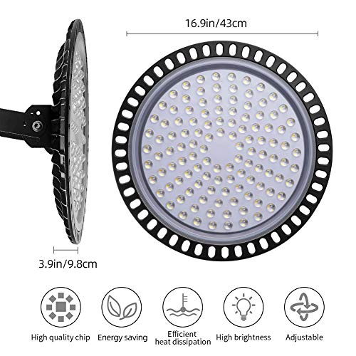 500W LED High Bay Light lamp Factory Warehouse Industrial Lighting 40000 Lumen 6000-6500K IP65 Warehouse LED Lights- Commercial Bay Lighting for Garage Factory Workshop Gym (500W 1) - size: 500W 1pcs