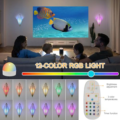 Modern Battery Operated Wall Sconces Set of Two, Simple Creative Wall Lamp Art Deco Lighting Fixture with Remote Control, RGB Dimmable Led Wall Light for Bedside Bedroom Living Room (Gold) - color: Gold