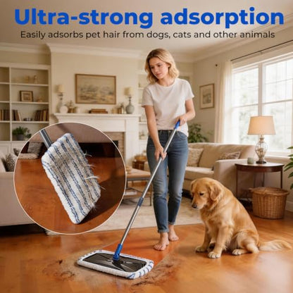 Masthome 16" Large Flat Mop,3 Microfiber Mop Pads - color: Blue Extra Large