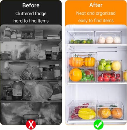 7 Pack Refrigerator Organizer Bins - size: 7 Pack