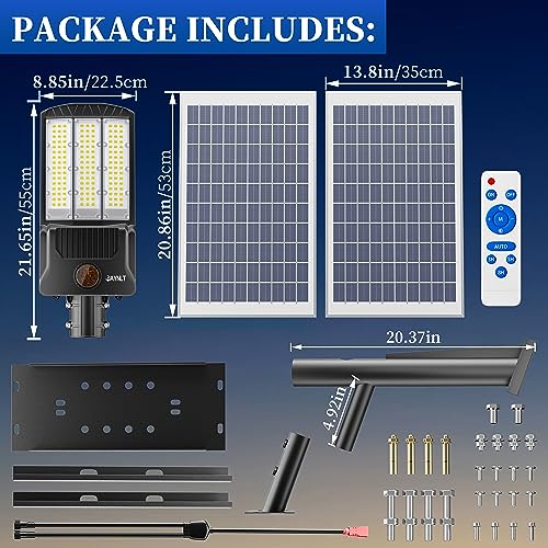 JAYNLT Y-13000W Solar Street Lights Outdoor, Commercial Parking Lot Lights - size: 3X-Large