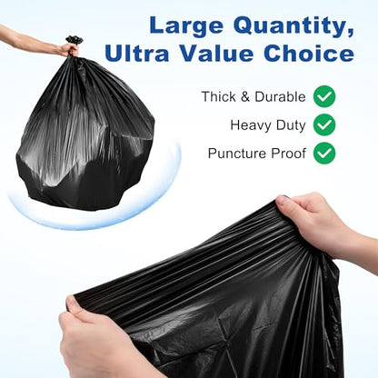 30-33 Gallon Trash Bags, 0.9MIL,100 Count, 32"x38" Black Garbage Bags, Bolsas de Basura, Durable & Puncture-Resistant, Heavy Duty Trash Can Liners,Made in USA for Commercial, Industrial - style: 33Gal-100 pcs-0.9