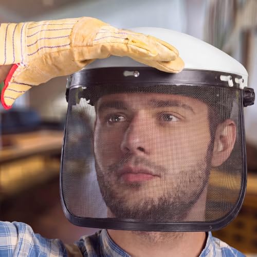 Sabary Safety Face Shield with Mesh Visor for Men, Black,White - color: Black,white