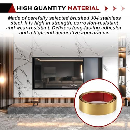 1 Pack 3 x 120 Inch Stainless Steel Kick Plate, Gold - color: Gold, size: 3 x 120 Inch