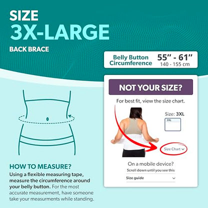 BraceAbility Plus Size 3XL Bariatric Back Brace - XXXL Big and Tall Lumbar Support Girdle for Obesity Lower Back Pain in Extra Large, Heavy or Overweight Men and Women (Fits 55"-61") - size: 3XL