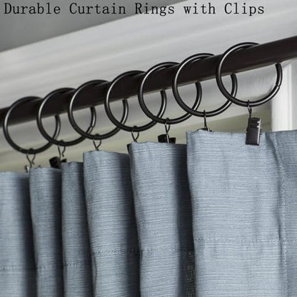 16 Pack Curtain Rings with Clips, Window Clip Rings Black Curtain Hooks Hangers Clip Rings for Hanging Drapery Drapes Bows, Small 1.26 Inch in Diameter, Fits up to 1" Rod - color: Black, size: 16pcs-1.26in