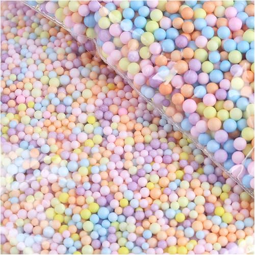RLECS 25g Macaron Coloured Foam Balls Gift Box Filling Granules 2-3mm Decorative Items DIY Craft Supplies Suitable for Handcrafted Creations and Festive Decorations