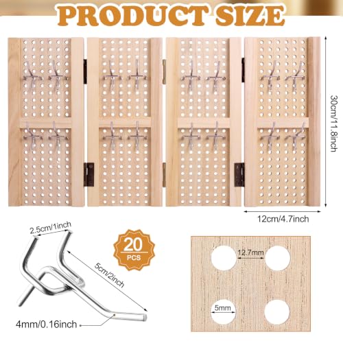 GlikCeil Peg Board Standing Display for Vendors with 20 Hook Wood Pegboard
