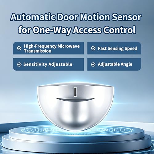 Request to Exit Motion Sensor, Microwave Automatic Door Sensor for Autodoor Systems, Motion Detection Sensor for Commercial & Residential Use (Silver) - color: Silver