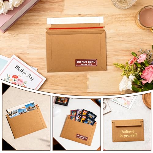 20 Pack 6.5x4.5 Inch Rigid Mailers,Self Seal Rigid Envelopes,Brown - color: Brown, size: 6.5x4.5 Inch