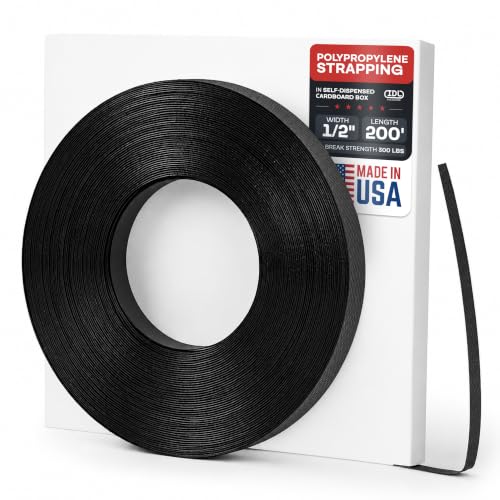 IDL Packaging 1/2" x 200' Polypropylene (PP) Strapping Roll, USA-Made - size: 1/2" x 200', 300 lbs BS