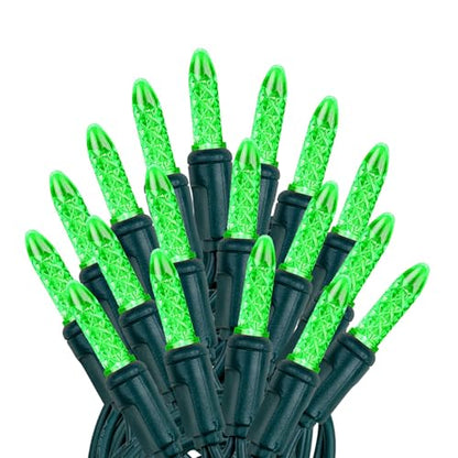 Novelty Lights 25FT 50 LED M5 Green Christmas Tree Lights, Indoor Outdoor - color: Green