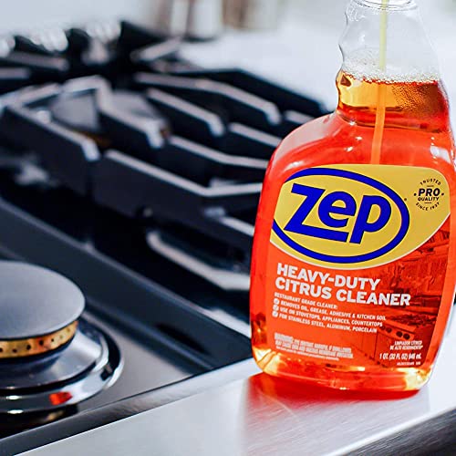Zep Heavy-Duty Citrus Cleaner - 32 Ounces (Case of 12) ZUCIT32 - Removes Oil, Grease, Adhesive and Kitchen Soil… - size: 32 Fl Oz (Pack of 12)