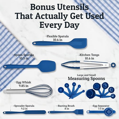 28pc Stainless Steel Mixing Bowls with Lids Set, 1.5-5 Qt, Blue - color: Utensils - Blue