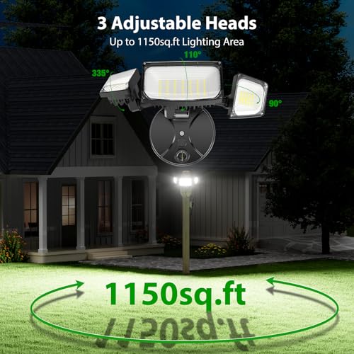 iMaihom Dusk to Dawn Outdoor Lighting, Plug in Flood Light, Remote, Black - color: Black