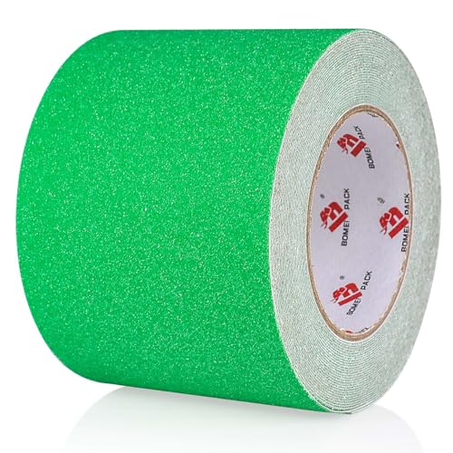 BOMEI PACK Anti Slip Traction Tape,4 Inch x 33 Ft,Heavy Duty Non Slip Tape,Grip Tape for Stairs, Tread Step, Indoor & Outdoor Use,Waterproof Stairs Non Skid Treads (Green) - color: Green