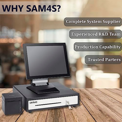 SAM4s 16" Heavy Duty Black Manual Push Open Cash Drawer with 5Bill/5Coin Stainless Steel - size: 02. PUSH