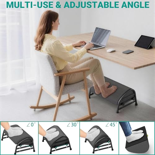 YEASHEIN Adjustable Foot Rest for Under Desk at Work, Ergonomic Foot Stools - color: Gray