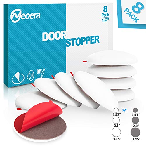 Neoera Door Stopper Wall Protector (8Pack) 1.57" Rubber Door Handle Bumper, Wall Protectors with Premium Self Adhesive Sticker for Protecting Wall (White) - color: White, size: 1.57"