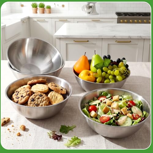 Honeydak 6 Pcs 304 Stainless Steel Mixing Bowls with Graduations, 54 oz - size: 54 oz