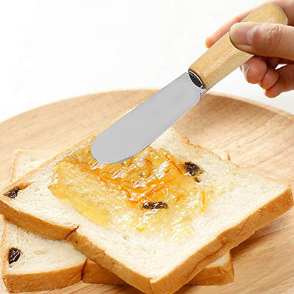 DaKuan Wood Handle Butter Spreader, 4 Inch, Set of 6