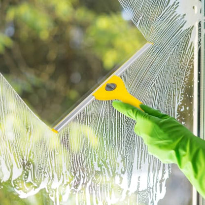 Professional Window Cleaning Kit with 3 Gallon Bucket, 6 Ft Long Handle Glasses Cleaner Squeegee with Spray Bottle and Scrubber for Home and Commercial Use, Car Windshield Washing Tool, Yellow - color: Yellow