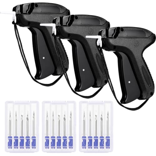 Honoson 3 Pcs Tagging Gun Applicator with 15 Steel Needles,Black - color: Black