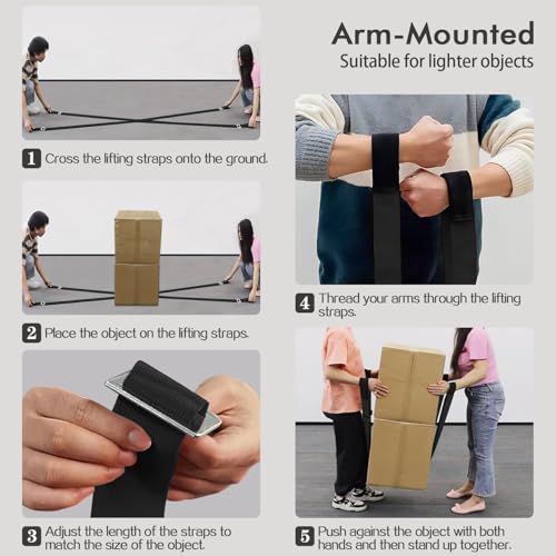 Moving Straps, 2-Person Lifting and Moving System, Appliance Or Furniture Moving Straps for Lifting, Heavy Lifting Straps Moving