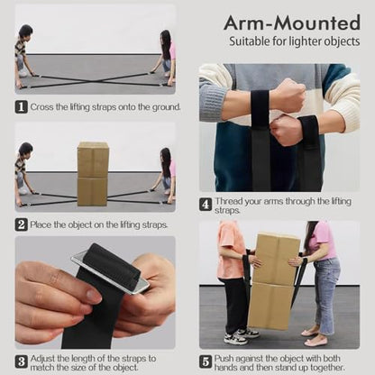 Moving Straps, 2-Person Lifting and Moving System, Appliance Or Furniture Moving Straps for Lifting, Heavy Lifting Straps Moving