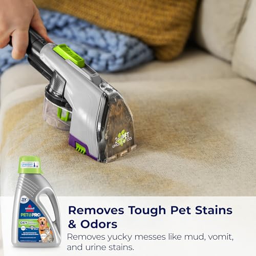 Bissell PET PRO OXY Urine Eliminator with Febreze Carpet Deep Clean Solution, StainProtect Technology, leading upright carpet cleaners, 48oz, Our best formula for pet messes & odors, (Pack of 2) - size: 48 Fl Oz (Pack of 2), style: Pet Pro Oxy with Febrez