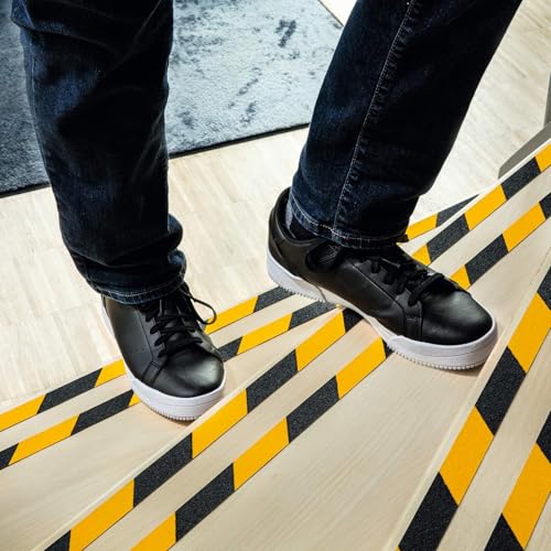 Durable DURALINE Floor Tape, Non-Slip Self-Adhesive, Yellow/Black, 1" x50ft - color: Yellow/Black, size: 25 mm x 15 m