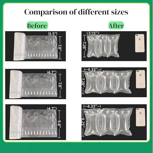 500 Count Inflatable Air Pillows for Shipping with Pump 4.7" x 7.8", Box Filler Purse Stuffer to Keep Shape Space-saving Packing Material Packaging Air Bags Alternative to Packing Peanuts - size: 4.7"*7.8" (500 count)